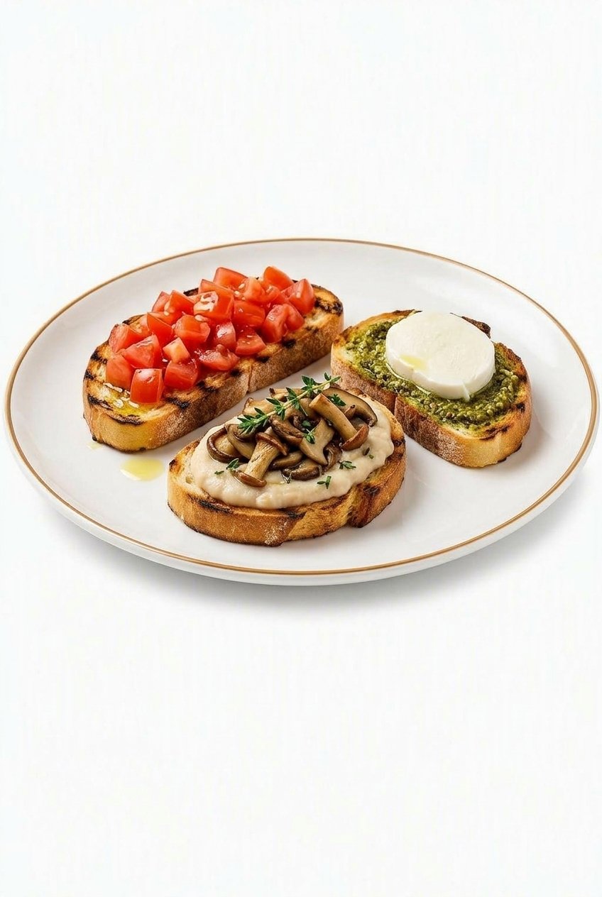 Tris di bruschette